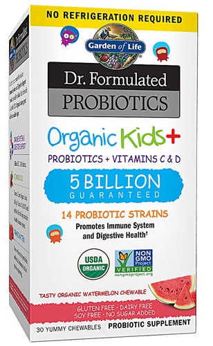 Garden of Life Kids Dr. Formulated Probiotics Organic Shelf Stable Watermelon