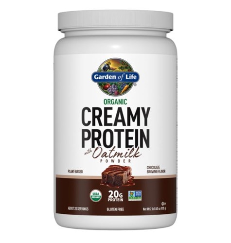 Garden of Life Organic Creamy Protein with Oatmilk Powder Chocolate Brownie