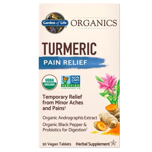 Garden of Life Organics Turmeric Pain Relief Herbal Supplement