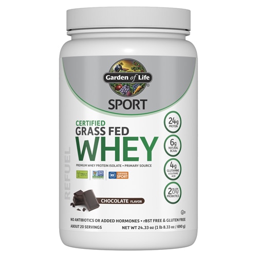 Garden of Life Sport Certified Grass Fed Whey Protein - NSF Certified for Sport Chocolate