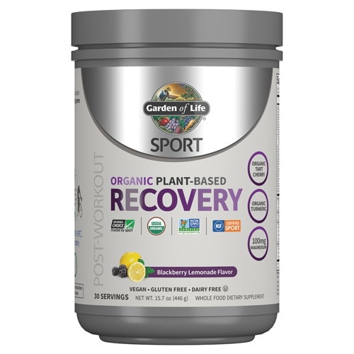 Garden of Life Sport Organic Post-Workout Plant-Based Recovery - NSF Certified for Sport Blackberry Lemonade