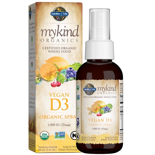 Garden of Life mykind Organics Vegan D3 Organic Spray Vanilla