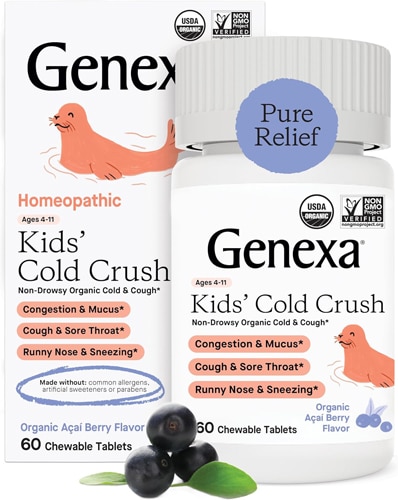 Genexa Kids Organic Cold Crush Non-Drowsy Cold & Cough Ages 4-11 Acai Berry