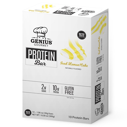 Genius Gourmet Protein Bar Iced Lemon Cake