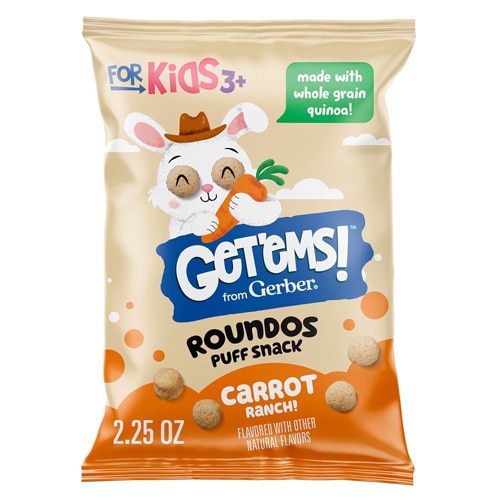 Gerber Kids Get'ems Roundos Puff Snack Carrot Ranch