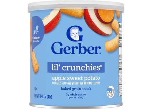 Gerber Lil' Crunchies Stage 2 Non-GMO Baked Grain Snack Apple Sweet Potato