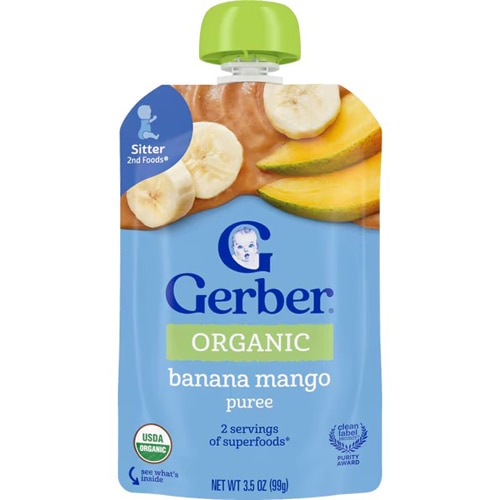 Gerber Organic Baby 2nd Foods Pouch Banana Mango