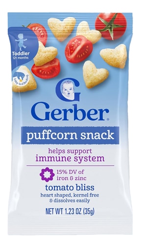 Gerber Toddler Puffcorn Snack Tomato Bliss