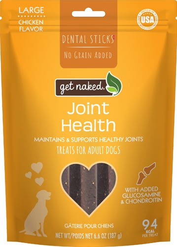 Get Naked Natural Dental Stick Adult Dog Treats Joint Health 6.6 oz Chicken Flavor - Large