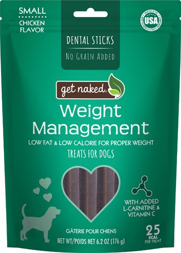 Get Naked Natural Dental Sticks Adult Dog Treats Weight Management 6.2 oz Chicken Flavor - Small