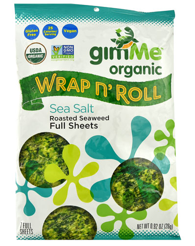 GimMe Organic Roasted Seaweed Snack Big Sheets Sea Salt