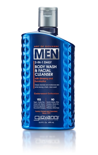 Giovanni Men 2-In-1 Daily Body Facial Cleanser - Cedarwood Collection