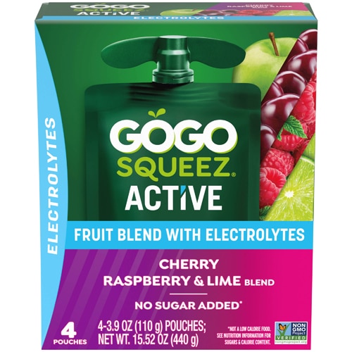 GoGo Squeez Active Electrolytes Cherry Raspberry Lime