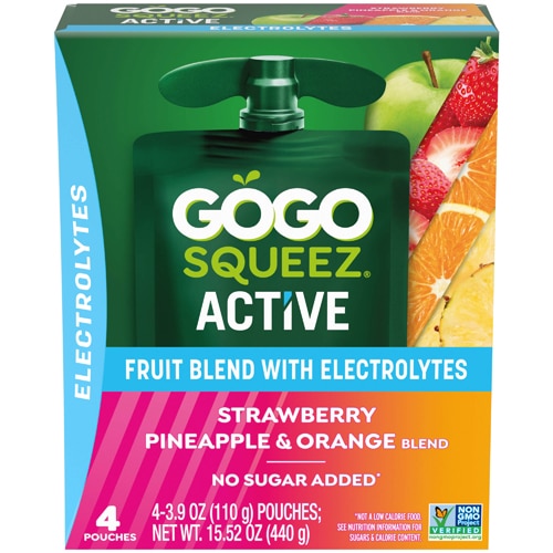 GoGo Squeez Active Electrolytes Strawberry Pineapple Orange