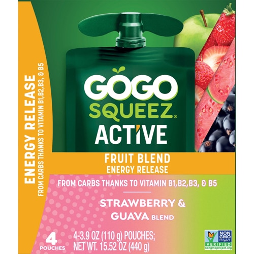 GoGo Squeez Active with B Vitamins Strawberry Guava