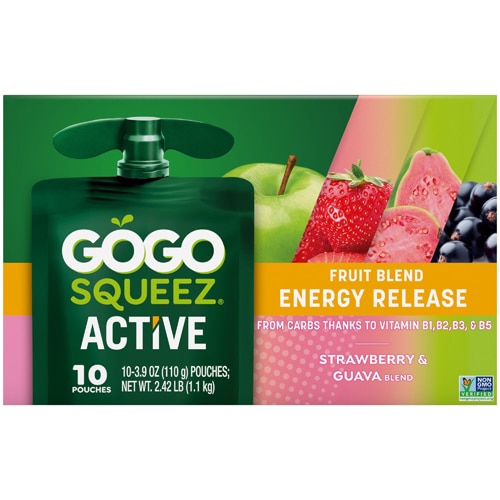 GoGo Squeez Active with B Vitamins Strawberry Guava