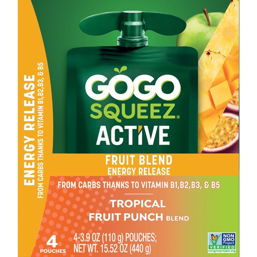 GoGo Squeez Active with B Vitamins Tropical Fruit Punch