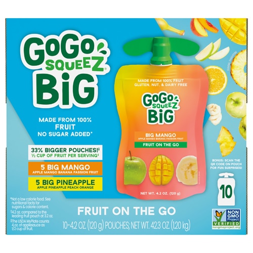 GoGo Squeez GoGo Big Squeez Fruit On The Go Variety Pack