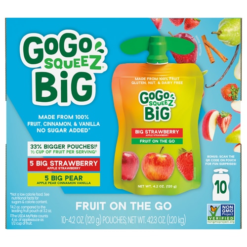 GoGo Squeez GoGo Big Squeeze Fruit On The Go Variety Pack