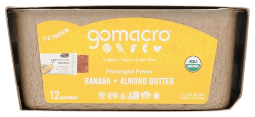 GoMacro Gluten Free Macrobar Prolonged Power Banana + Almond Butter