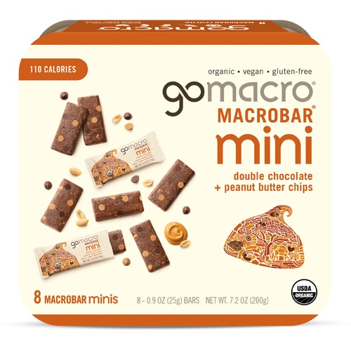 GoMacro Organic Gluten Free Macor Mini Bars Double Chocolate & Peanut Butter Chips