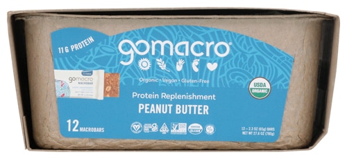 GoMacro Organic Gluten Free Macrobar Protein Replenishment Peanut Butter