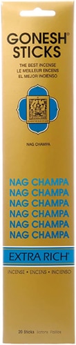 Gonesh Extra Rich Incense Single Note - Nag Champa