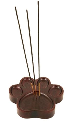 Gonesh Incense Burner Paw Print - Brown