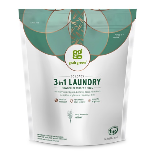 GrabGreen 3-in-1 Laundry Detergent Pods Vetiver