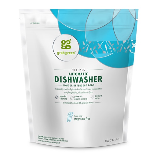 GrabGreen Automatic Dishwashing Detergent Pods Fragrance Free