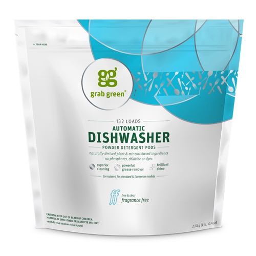 GrabGreen Automatic Dishwashing Detergent Pods Fragrance Free