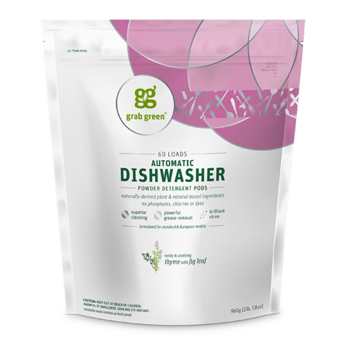 GrabGreen Automatic Dishwashing Detergent Pods Thyme with Fig Leaf