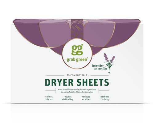 GrabGreen Classic Dryer Sheets Lavender With Vanilla