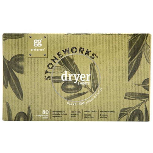 GrabGreen Stoneworks™ Dryer Sheets Olive Leaf