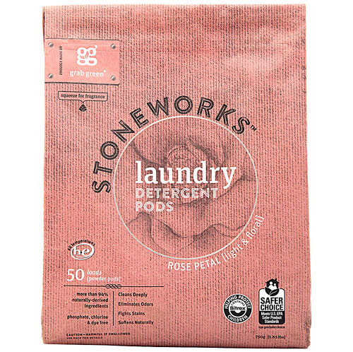 GrabGreen Stoneworks Laundry Detergent Pods Rose Petal