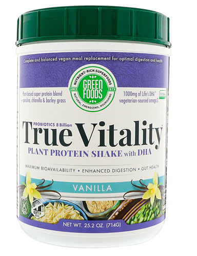 Green Foods True Vitality Plant Protein Shake with DHA Vanilla