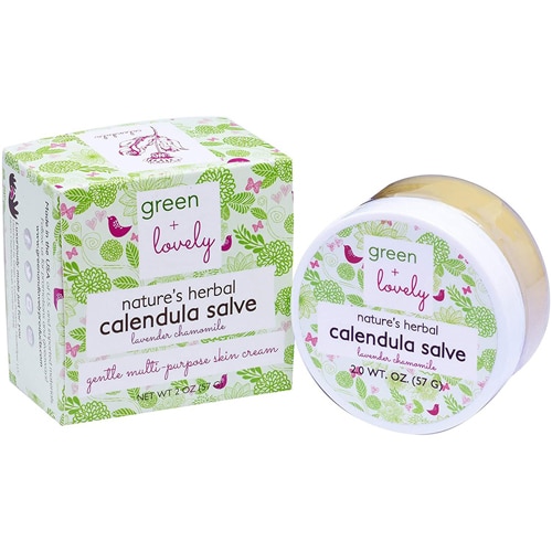 Green + Lovely Nature's Herbal Calendula Salve Eczema Cream Lavender Chamomile