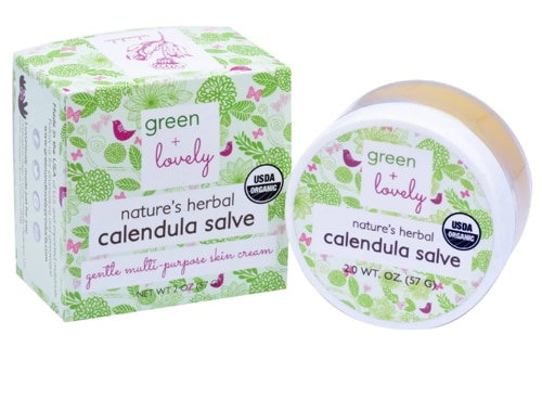 Green + Lovely Nature's Organic Herbal Calendula Salve Eczema Cream Unscented