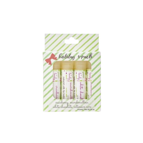 Green + Lovely Organic Lip Balm Variety Pack 4 Lip Balms - Holiday