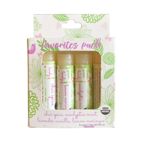 Green + Lovely Organic Lip Balm Variety Pack - Favorites