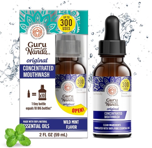 GuruNanda Mouthwash Oral Rinse Wild Mint