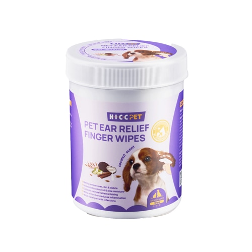 HICC Pet Ear Relief Finger Wipes for Dogs & Cats