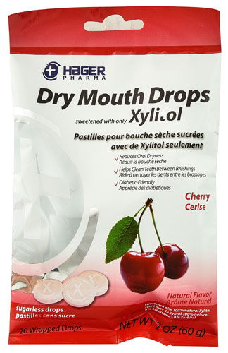 Hager Pharma Dry Mouth Drops with Xylitol Cherry