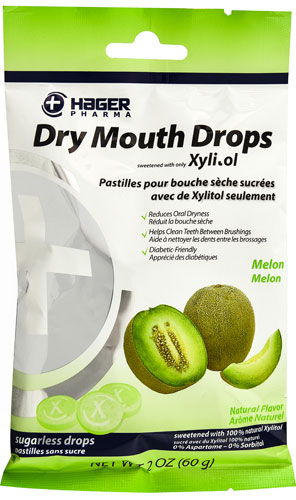 Hager Pharma Dry Mouth Drops with Xylitol Melon