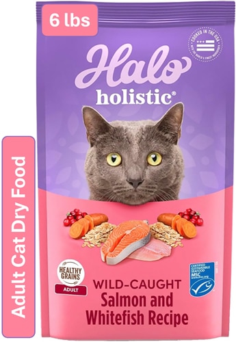 Halo Holistic Adult Cat Dry Food Wild-Caught Salmon & Whitefish Recipe