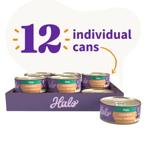 Halo Wet Cat Food Pate Grain-Free Chicken Recipe