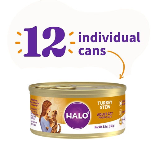 Halo Wet Cat Food Pate Turkey Recipe