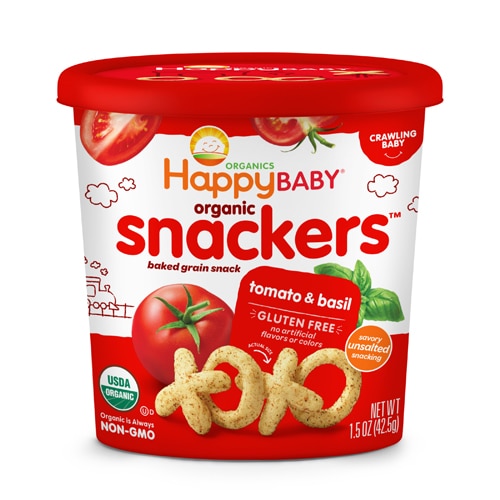 Happy Baby Organic Snackers Crawling Baby Tomato & Basil