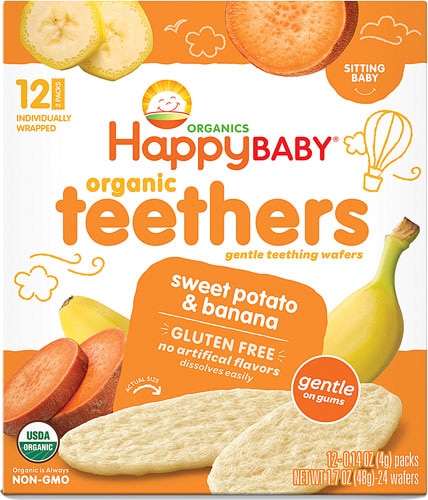 Happy Baby Organic Teethers Wafers Sitting Baby Sweet Potato & Banana