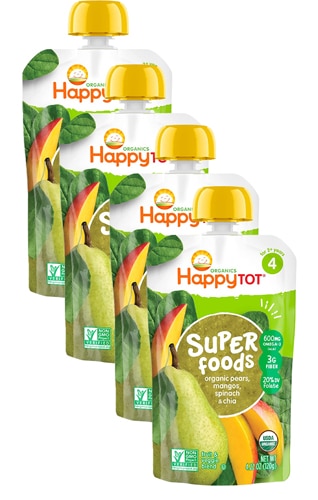 Happy Tot Organic Superfoods Chia 2+ Years Pears Mangos & Spinach